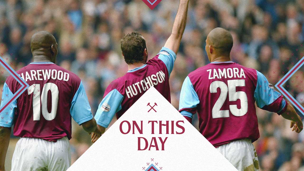 Don Hutchison celebrates scoring against Watford