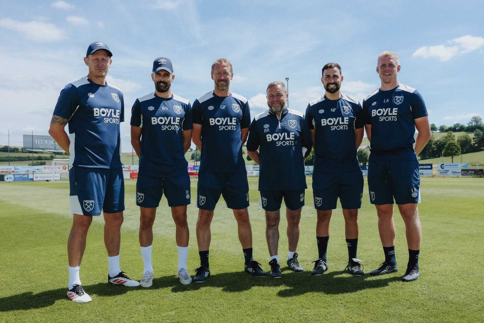 Graham Potter with coaching staff