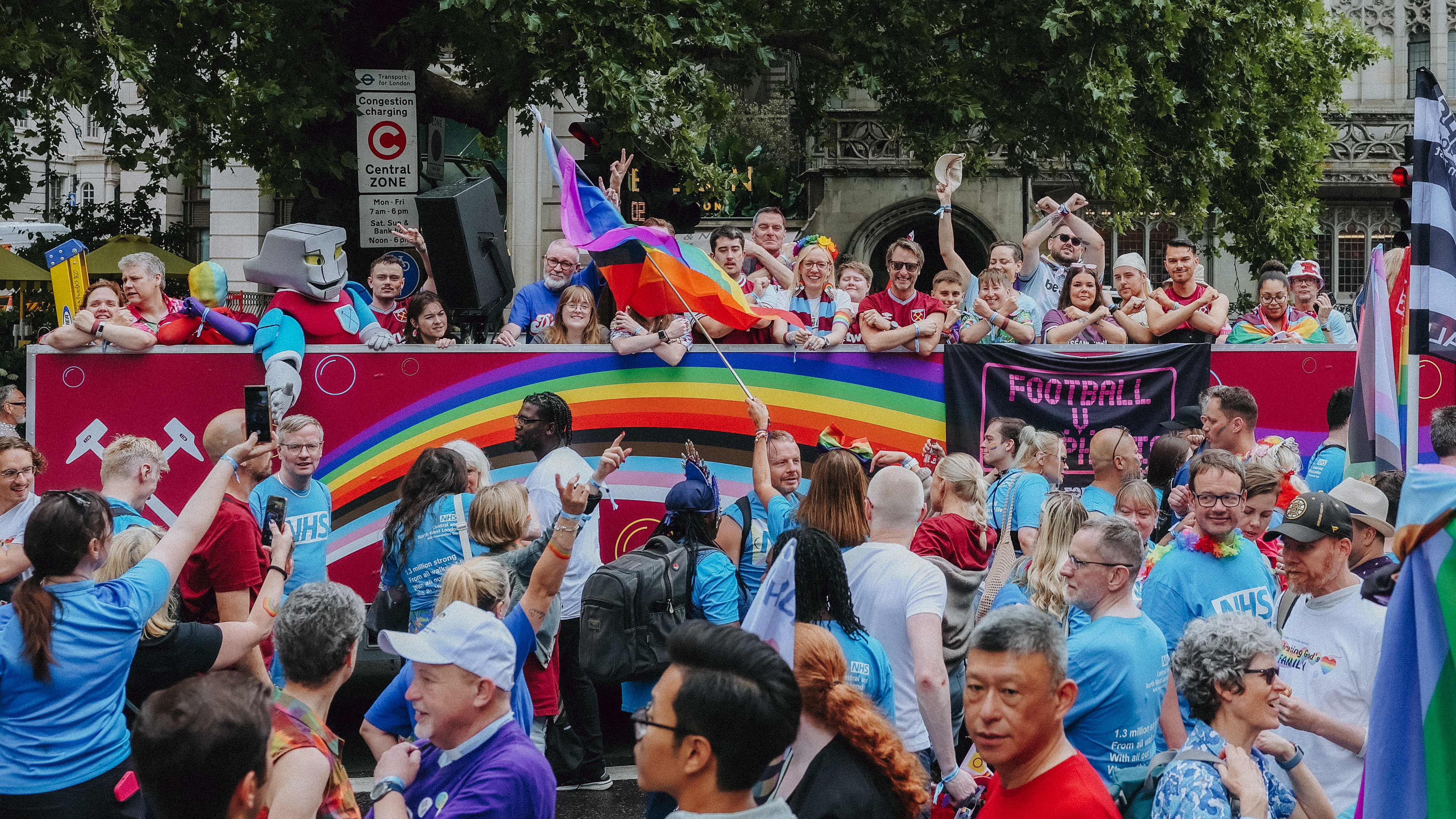 West Ham United celebrate Pride in London 2025