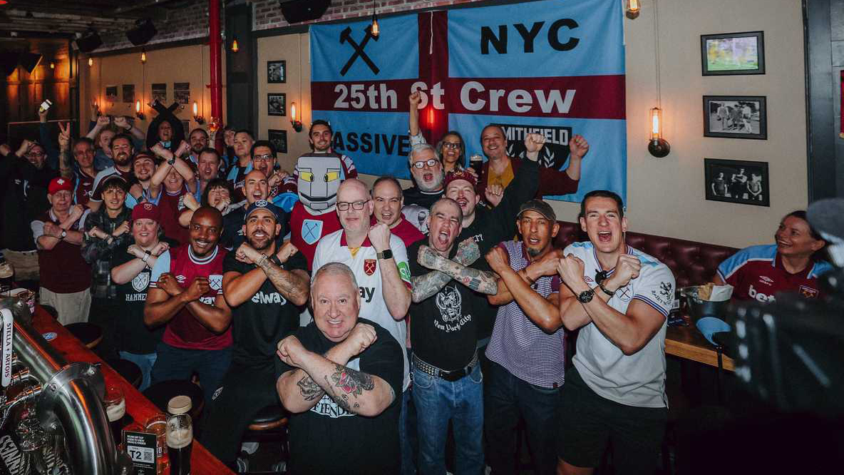 Sean Fewell (in the centre in the white shirt) and his fellow NYC Hammers