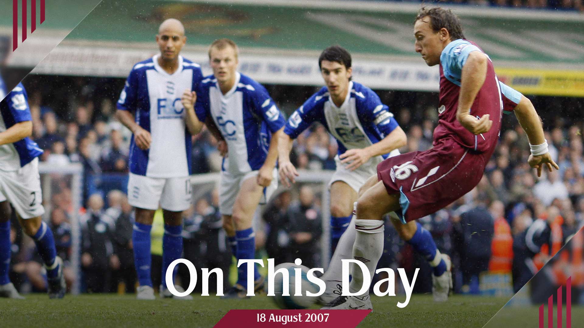 Mark Noble scores against Birmingham in August 2007