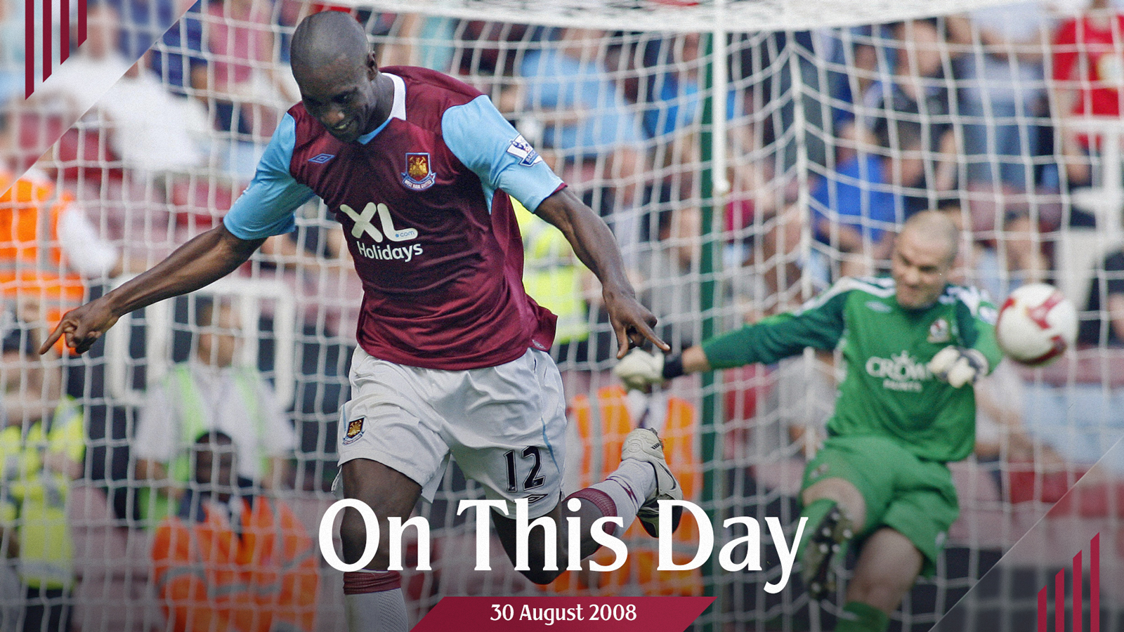 Carlton Cole celebrates scoring against Blackburn in August 2008