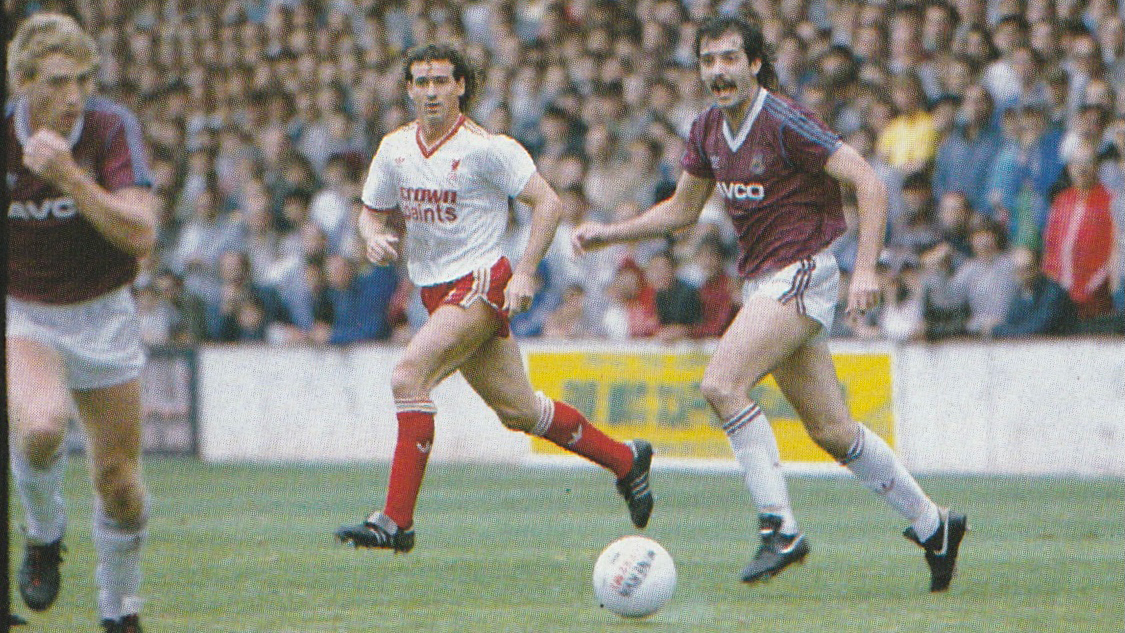Alan Devonshire in action against eventual champions Liverpool