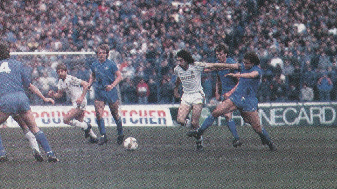 Alan Devonshire in action at Chelsea in April 1986
