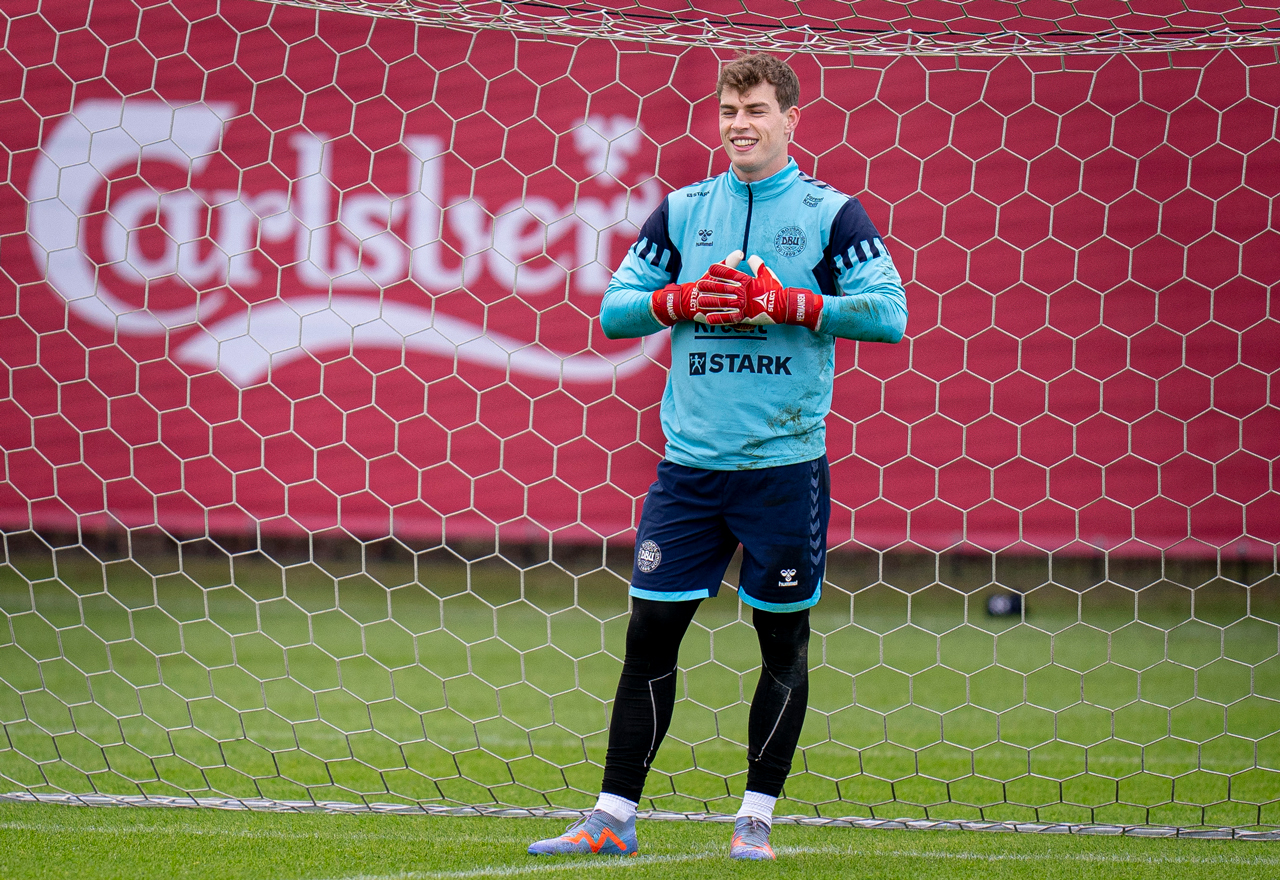Mads Hermansen in training with Denmark