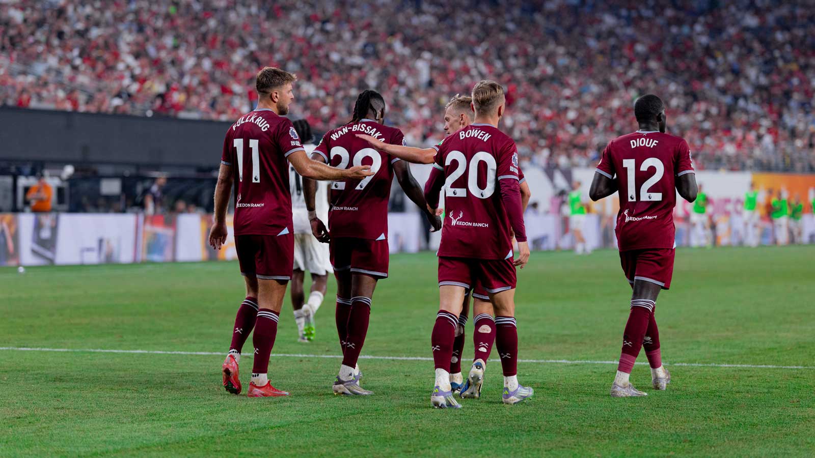 The Weedon Ranch logo on the back of West Ham United players' shirts