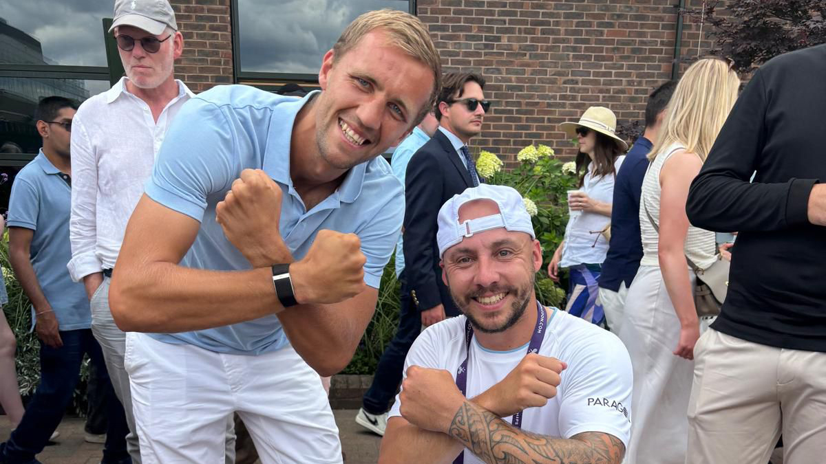 Tomas Soucek and Andy Lapthorne