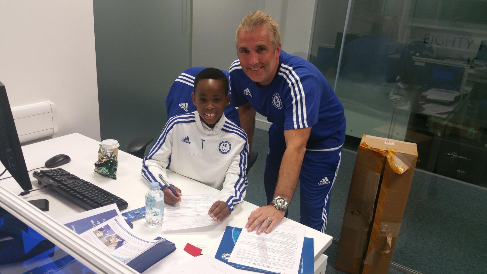 Josh Ajala signing for Chelsea