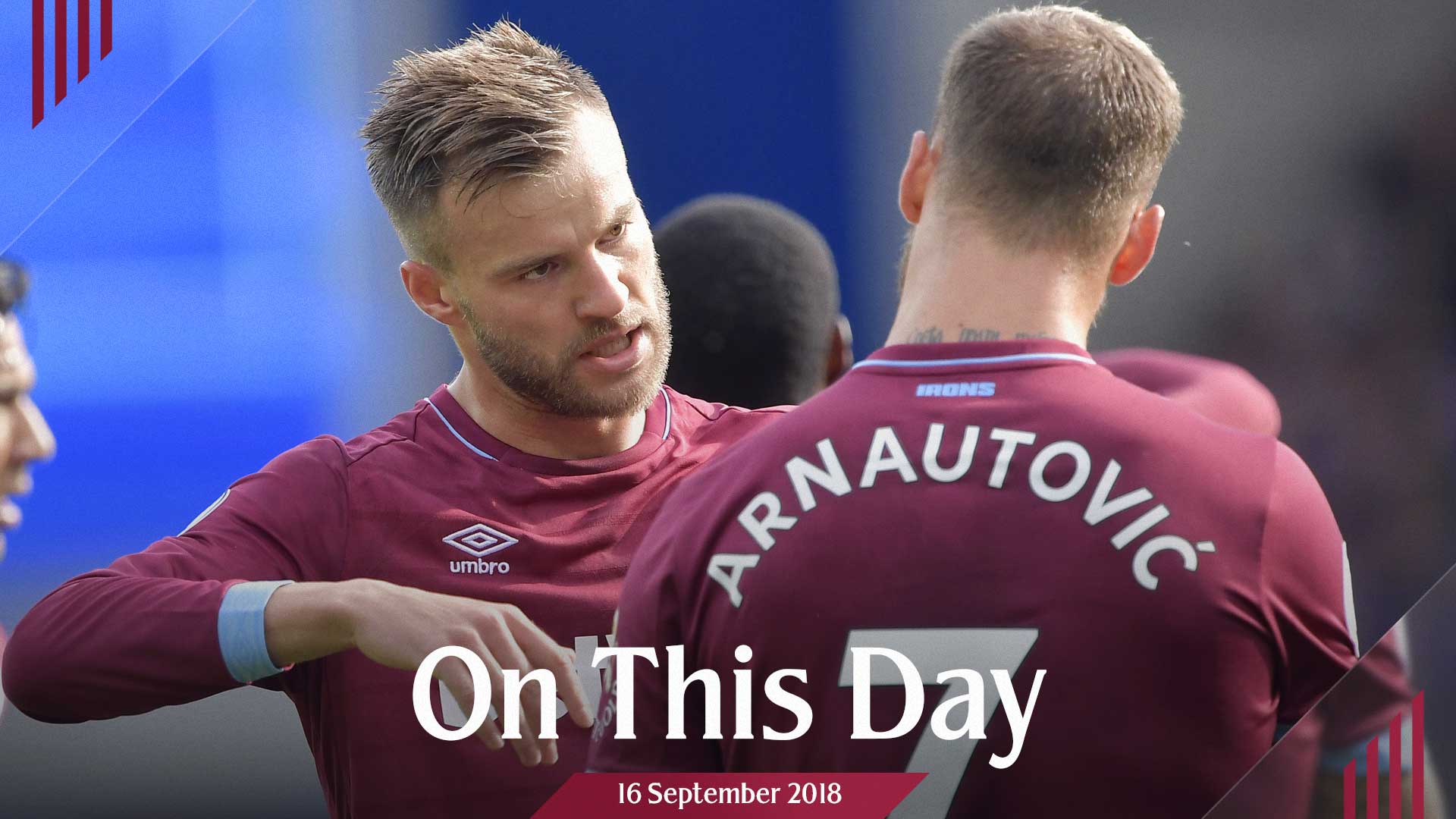 Andriy Yarmolenko celebrates scoring at Everton in 2018