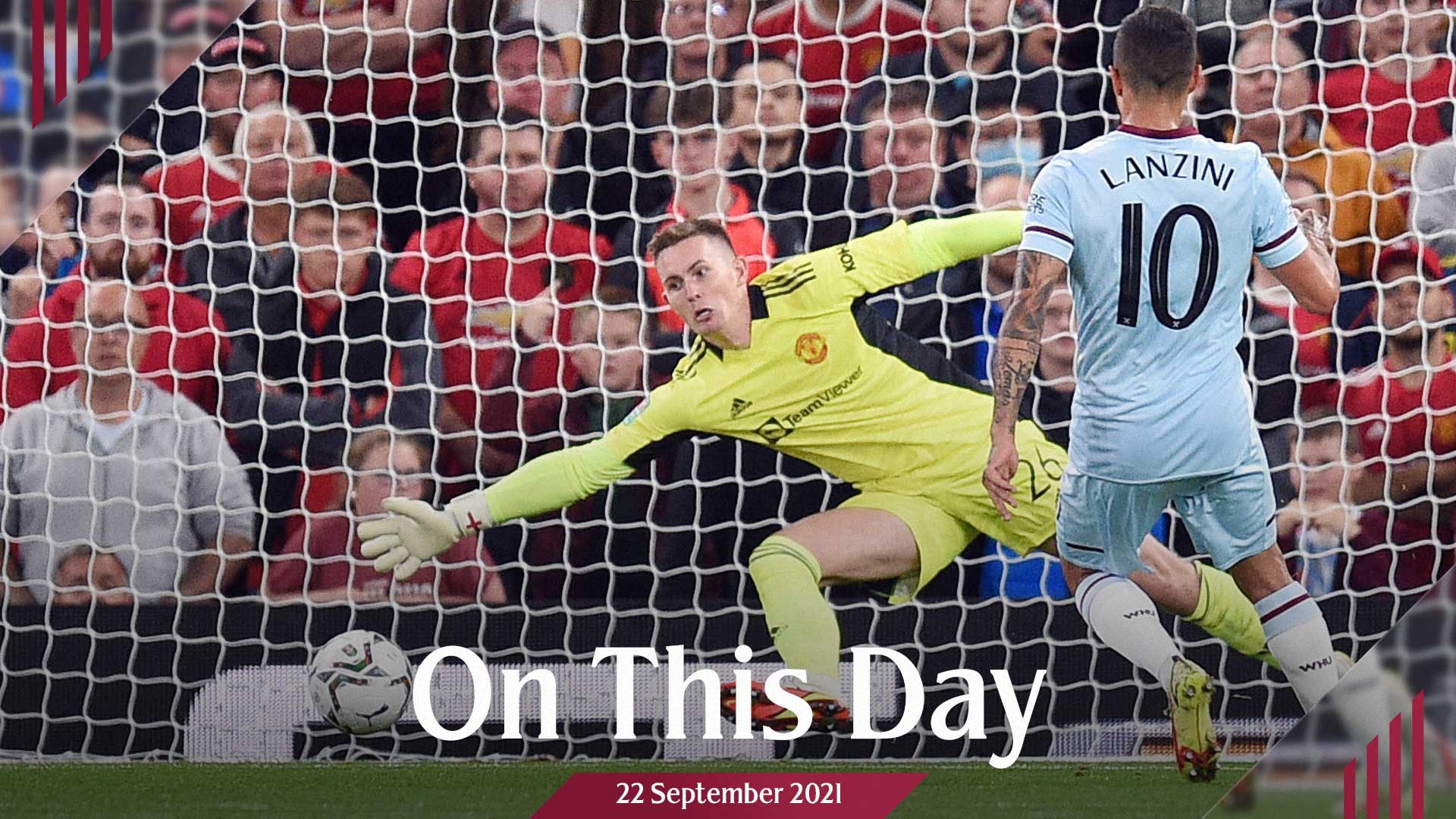 Manuel Lanzini scores at Manchester United in 2021