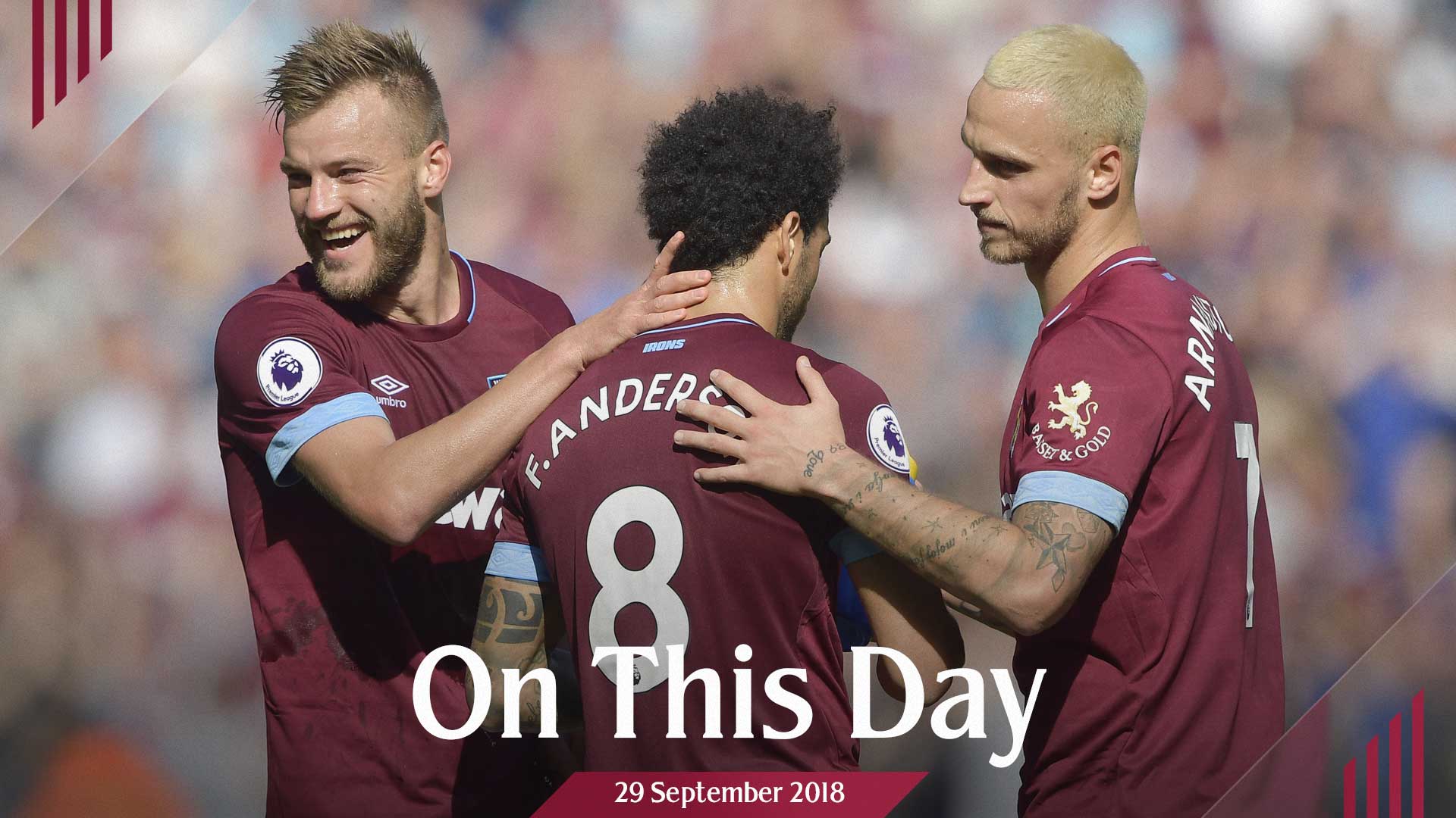 The Hammers celebrate against Manchester United in 2018