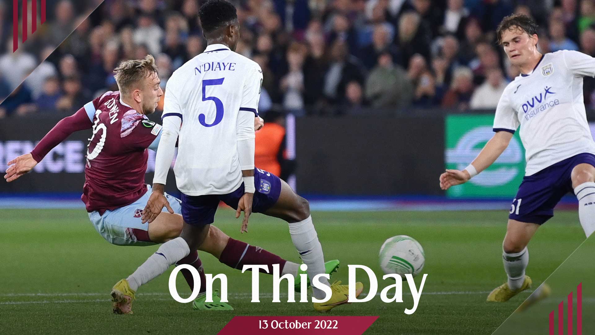 Jarrod Bowen scores against Anderlecht in October 2022