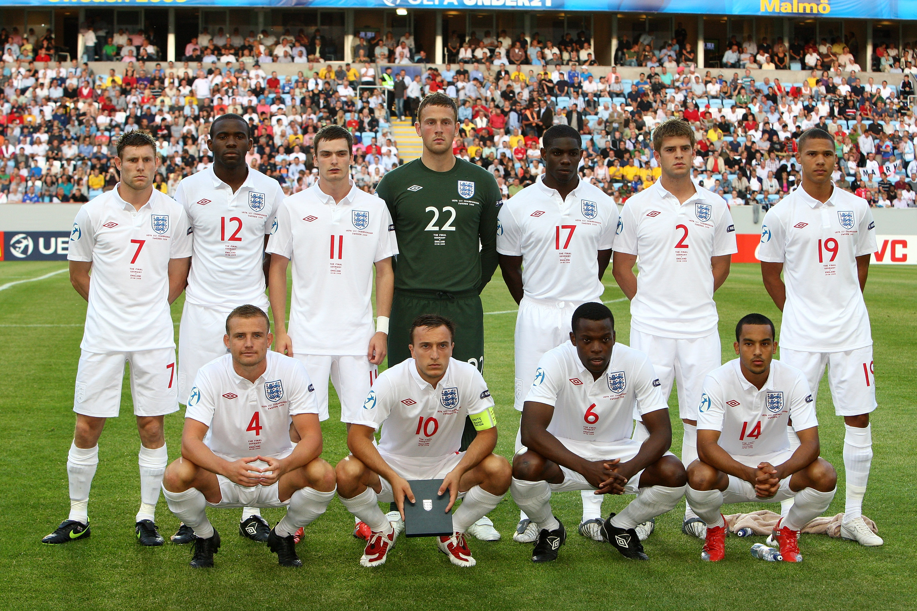 England U21s lineup v Germany 2009 Euro final