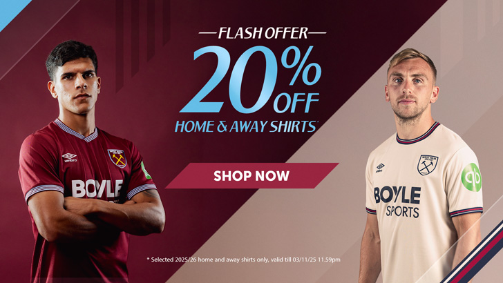 20% off Home and Away Kits