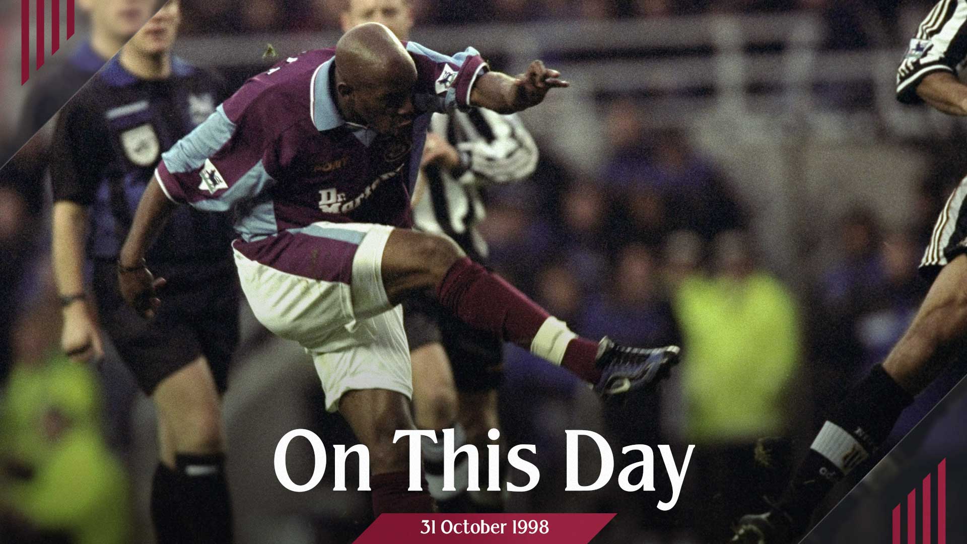 Ian Wright scores at Newcastle in 1998