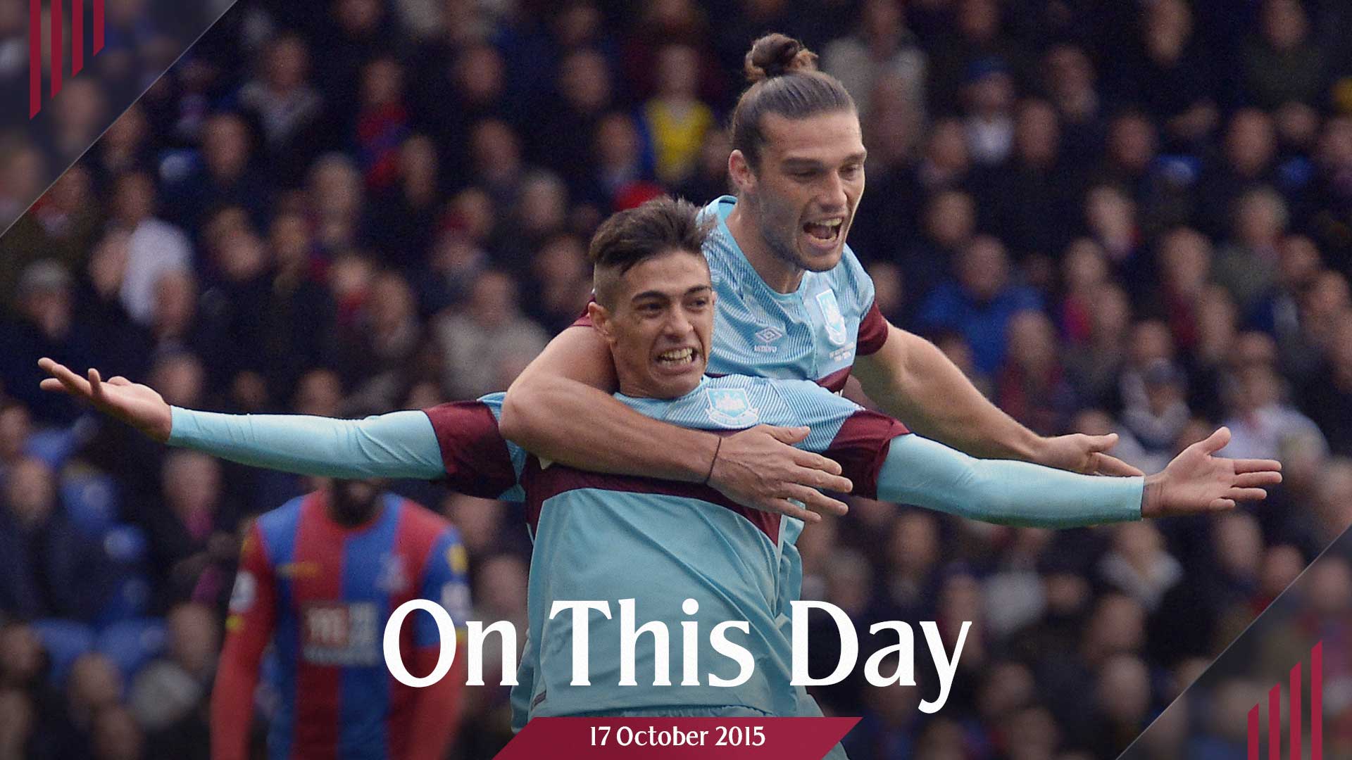 Manuel Lanzini celebrates scoring at Crystal Palace in 2015