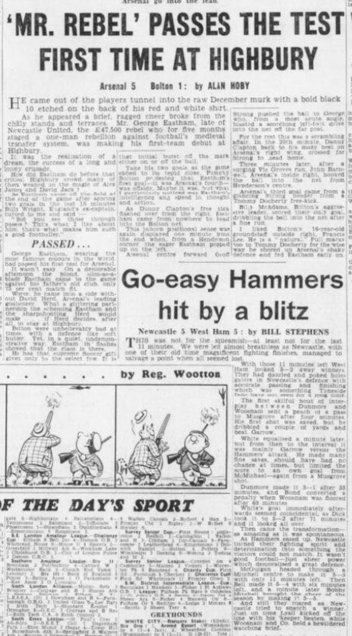 The Sunday Mirror reported from both Highbury and St James' Park