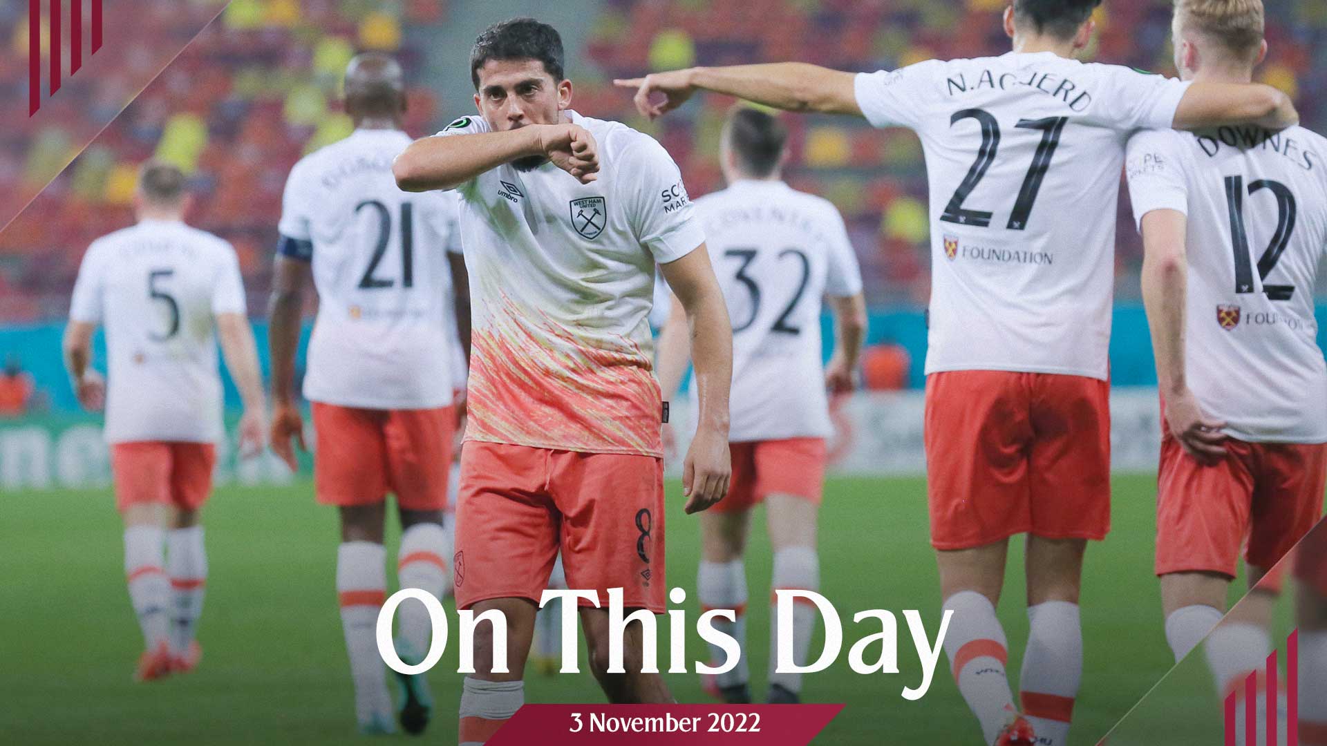Pablo Fornals celebrates scoring at FCSB