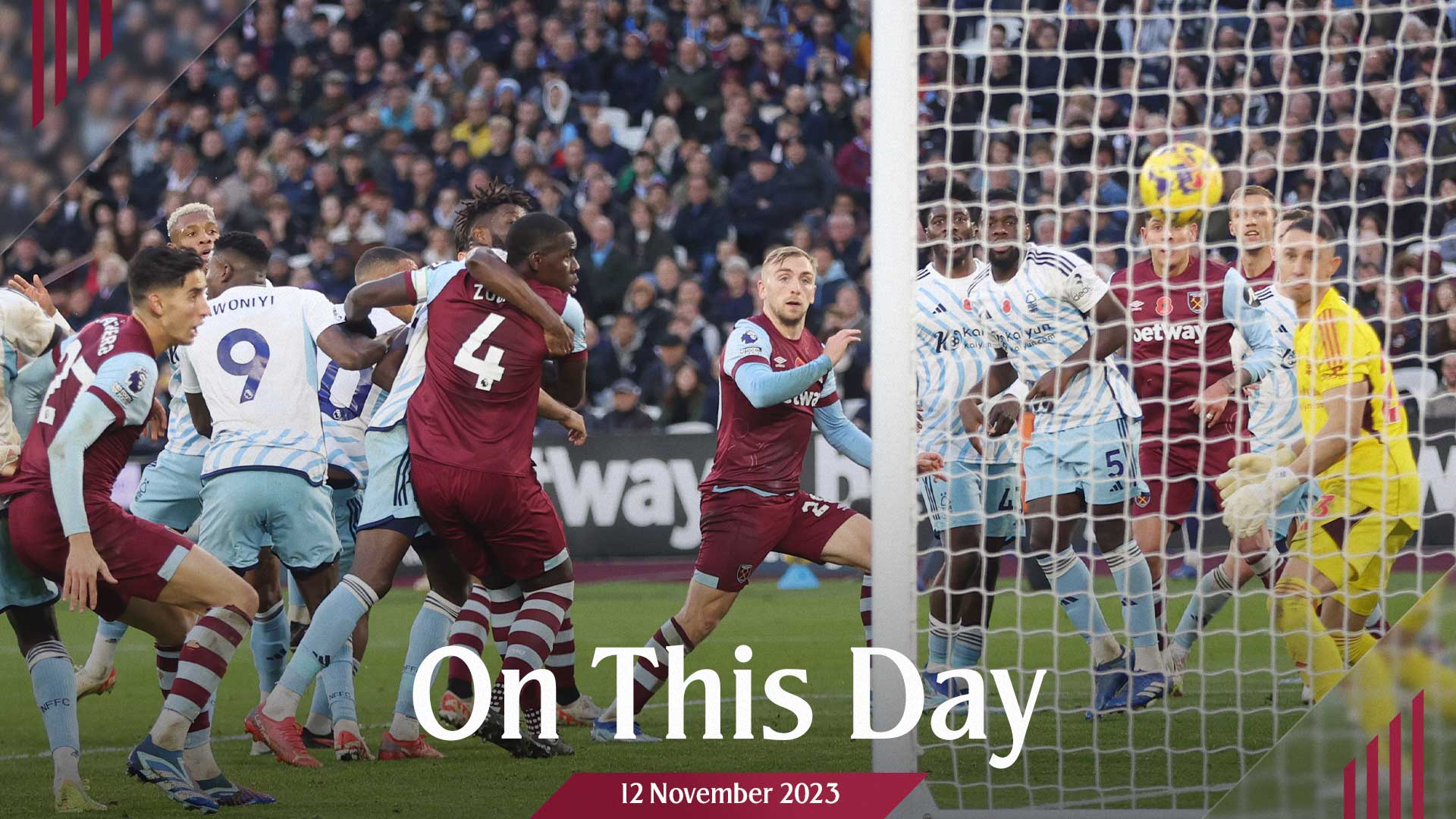 Jarrod Bowen scores against Nottingham Forest in 2023