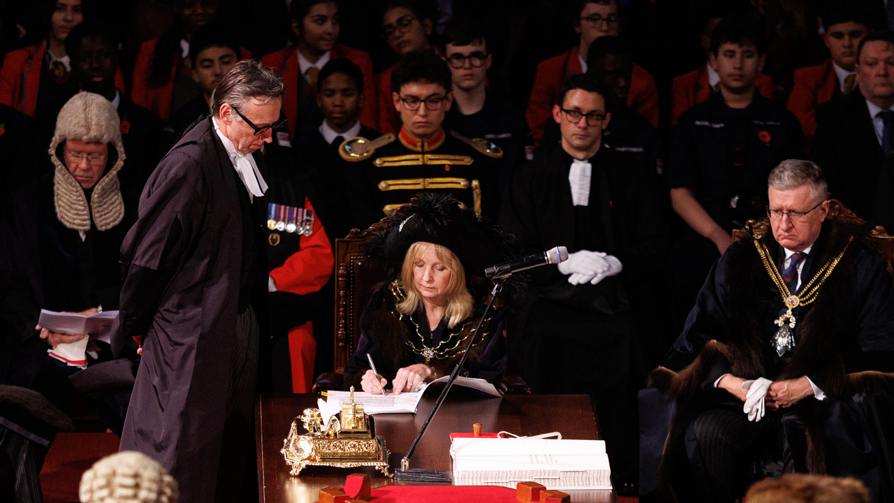 Lady Mayor of London Dame Susan Langley signs into office