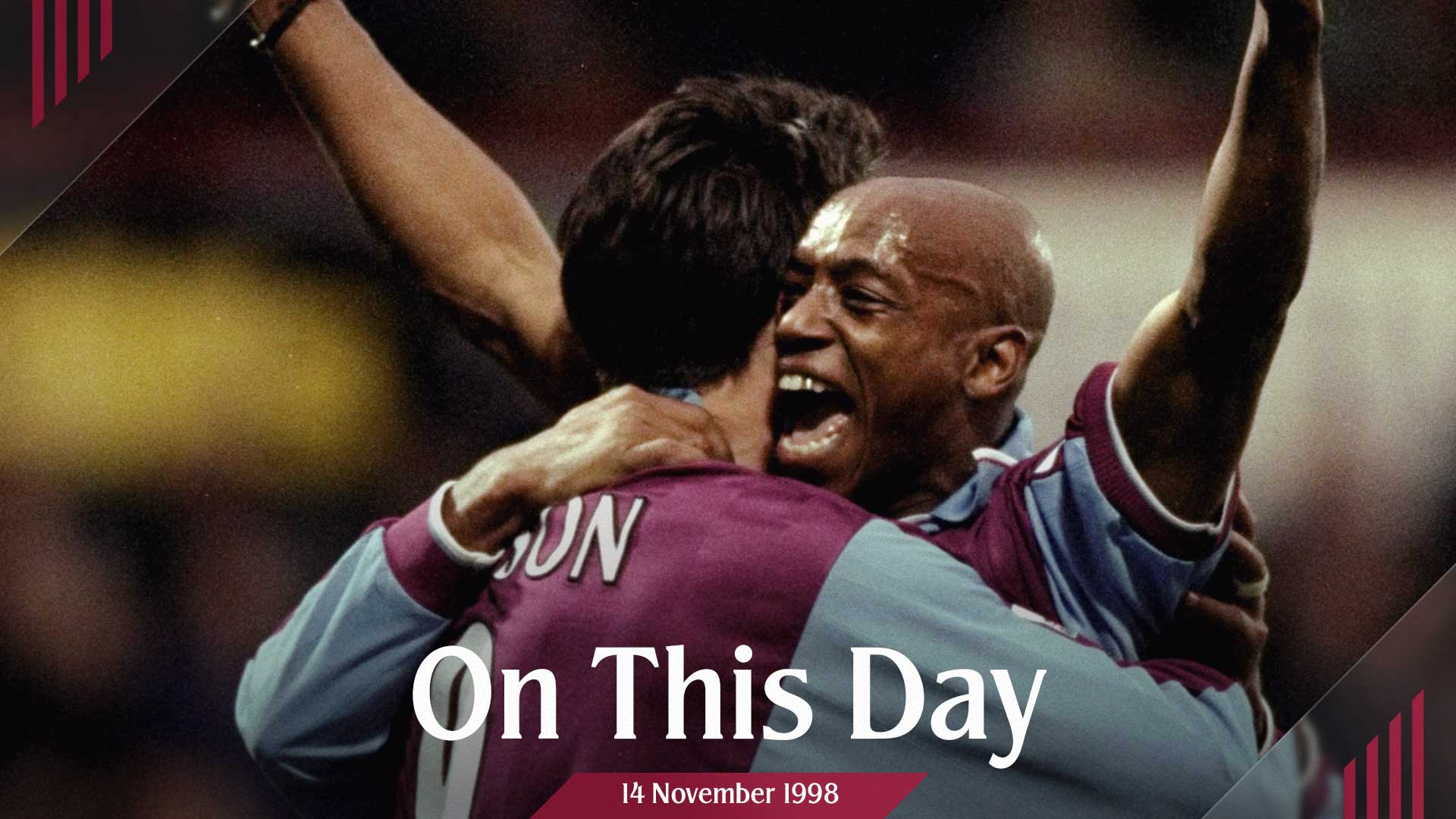 Ian Wright celebrates scoring against Leicester in 1998