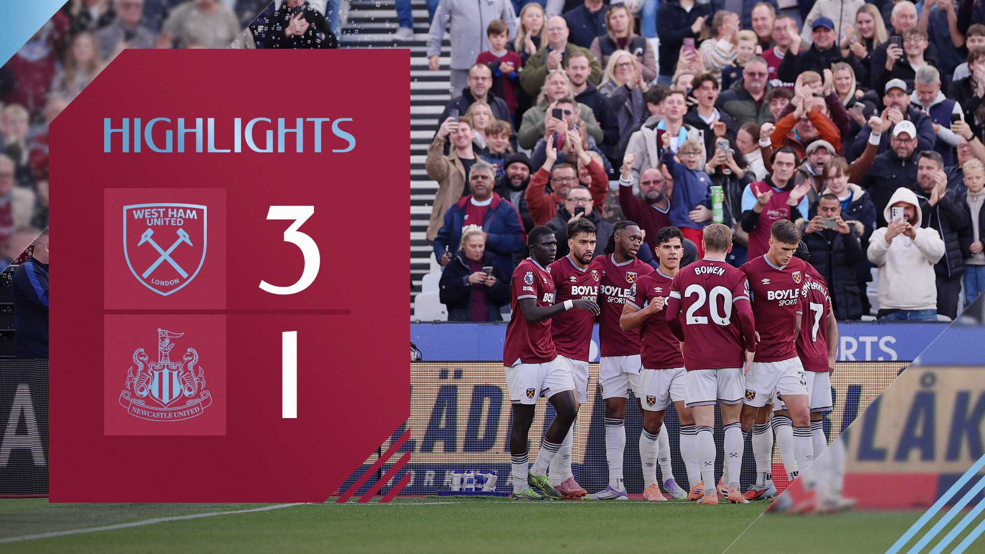 The Hammers celebrate against Newcastle