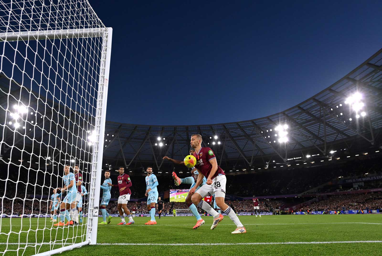 Tomáš Souček scores against Burnley