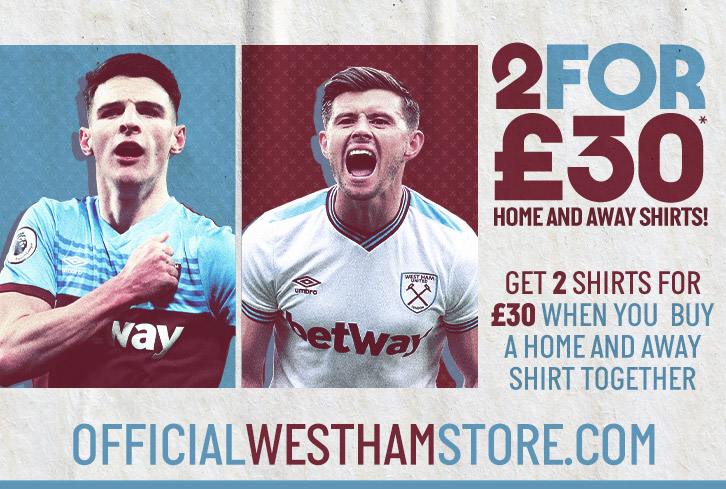 West Ham shirts offer
