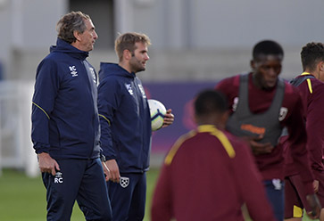 Pellegrini's backroom staff led a training session