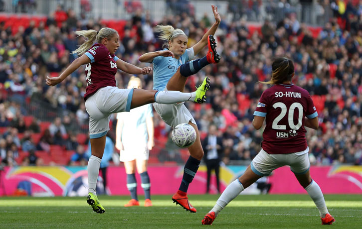 Action from the 2019 FA Women's Cup final