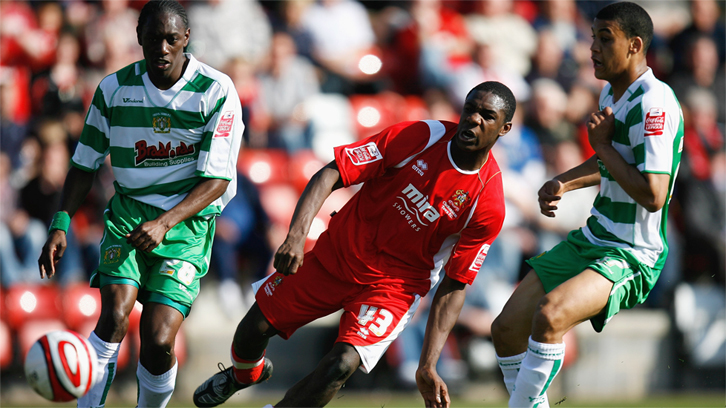 Michail Antonio playing for Cheltenham Town