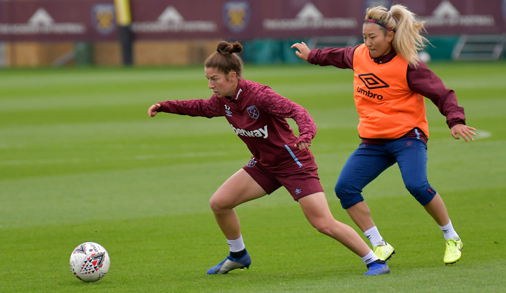 Ruby Grant in action for West Ham United