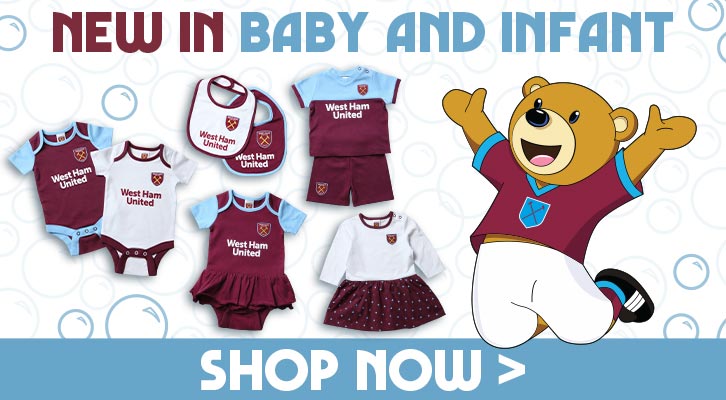 West Ham Baby Kit Shirt and Shorts & Socks 100% Offiziell All Sizes baby Hammers 