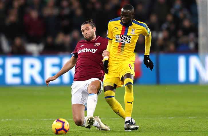 Andy Carroll in action against Crystal Palace