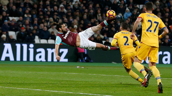 Andy Carroll scores a sensational goal against Crystal Palace in January 2017