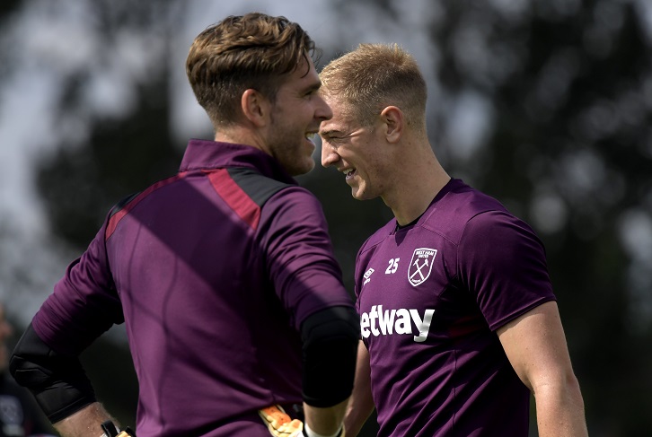 Adrian and Joe Hart in training