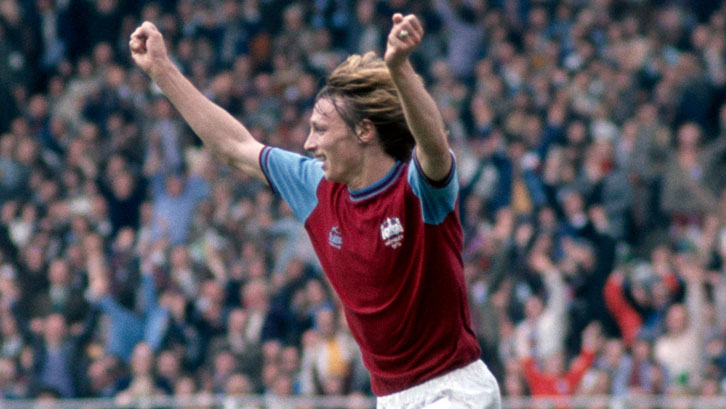 Alan Taylor scored two goals in West Ham United's 1975 FA Cup final win over Fulham