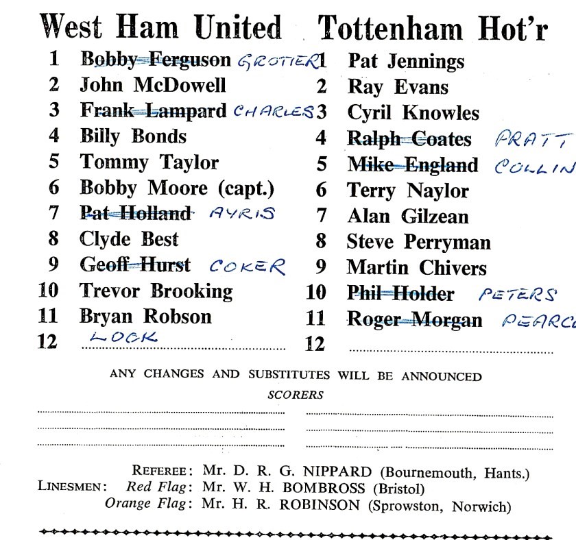 An amended teamsheet marks the historic occasion