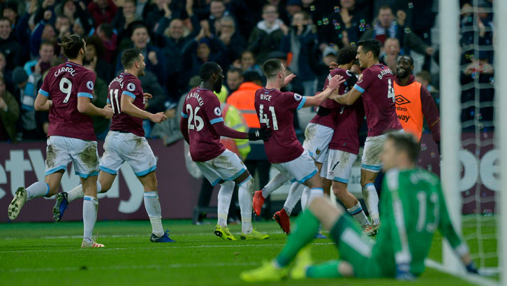 West Ham United celebrate beating Crystal Palace