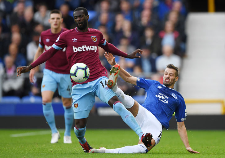 Pedro Obiang holds off the challenge of Morgan Schneiderlin