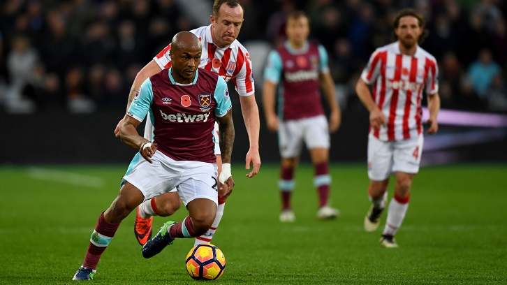 Andre Ayew in action against Stoke City