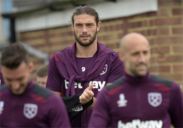 Andy Carroll in training this week