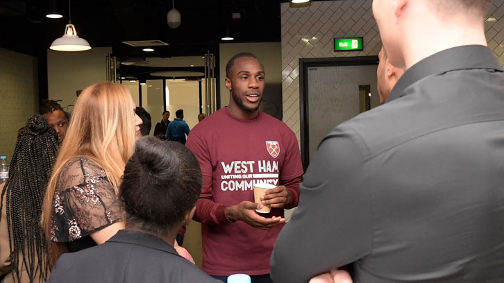 Michail Antonio at the launch of The Players' Project