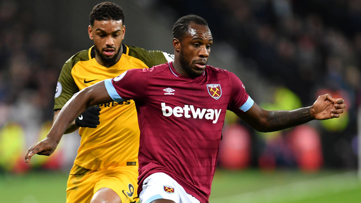 Michail Antonio in action against Brighton &amp; Hove Albion