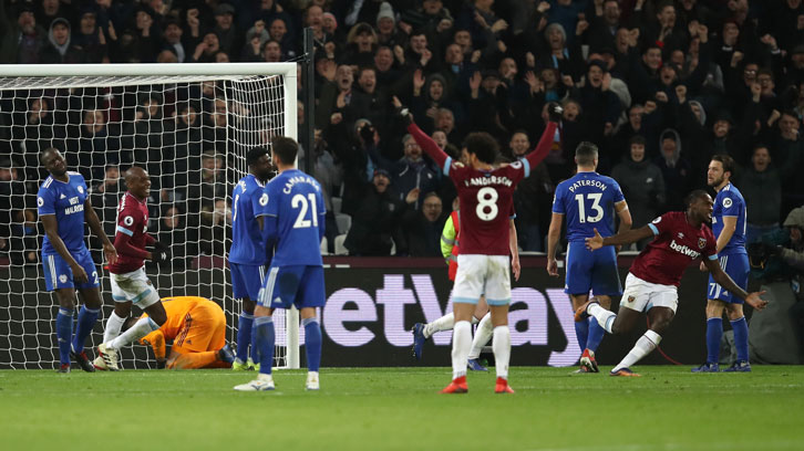 Michail Antonio scored against Cardiff City in midweek