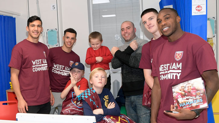 Michail Antonio and his teammates visited Newham University Hospital before Christmas