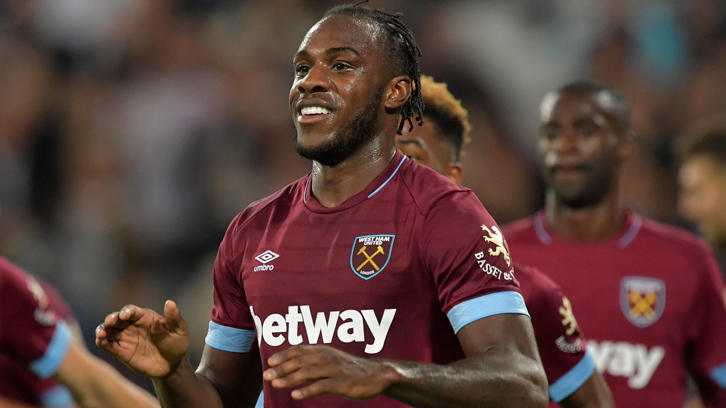 Michail Antonio celebrates scoring against Macclesfield