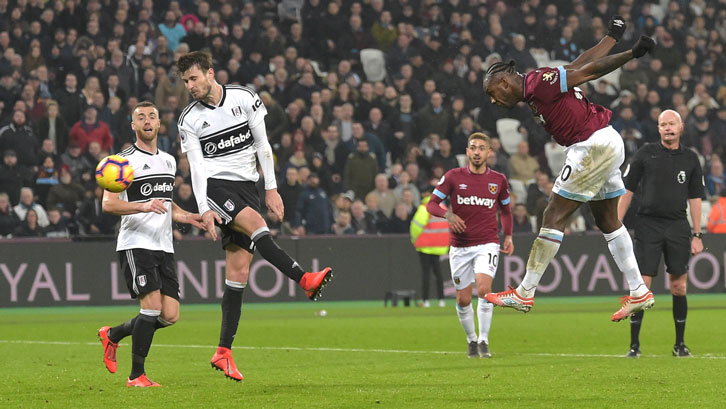 Michail Antonio scores against Fulham