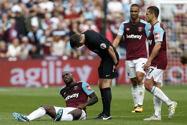 Michail Antonio was forced off with a groin injury