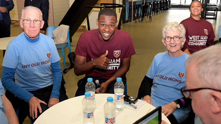 Issa Diop and Rosie Kmita with members of Any Old Irons
